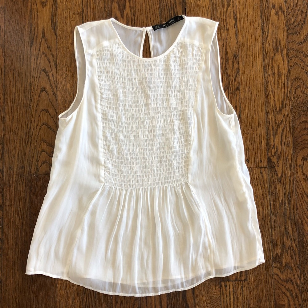 Zara Sheer Smocked Top